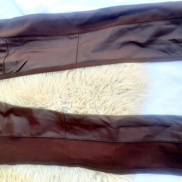 SEXY BBJEANS BLACK Faux Leather & cloth leggings Pants size L NEW NWOT - Picture 8 of 11